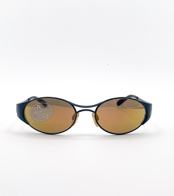 Occhiali da sole Rodenstock R1771 ovali in titanio con lenti specchiate - vista frontale