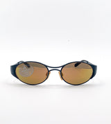 Rodenstock Occhiali da sole Rodenstock R1771 ovali in titanio con lenti specchiate - vista frontale
