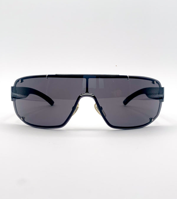 Mascherina da sole Gucci GG1582/S nera - vista frontale